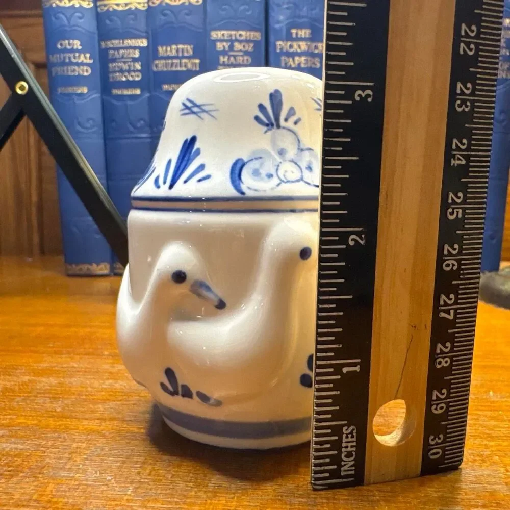 Chocolate or Powered Sugar Shaker Ceramic Blue & White